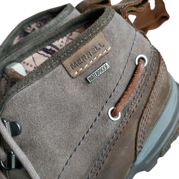 Merrell Shiraz Mens Waterproof Leather Casual Ankle Boot Lace Up Charcoal Sz 10 - Picture 7 of 7